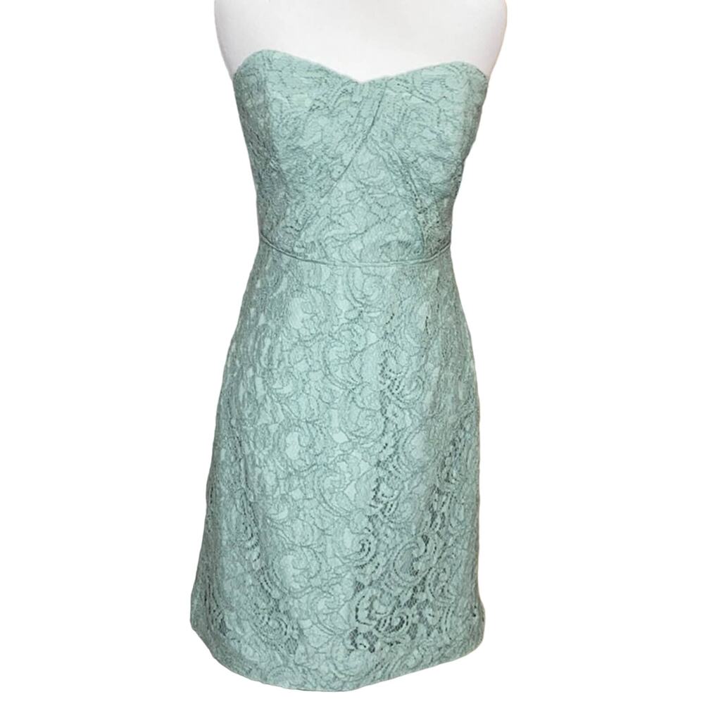 J. Crew Mint Lace Overlay Strapless Kelsey Dress 2